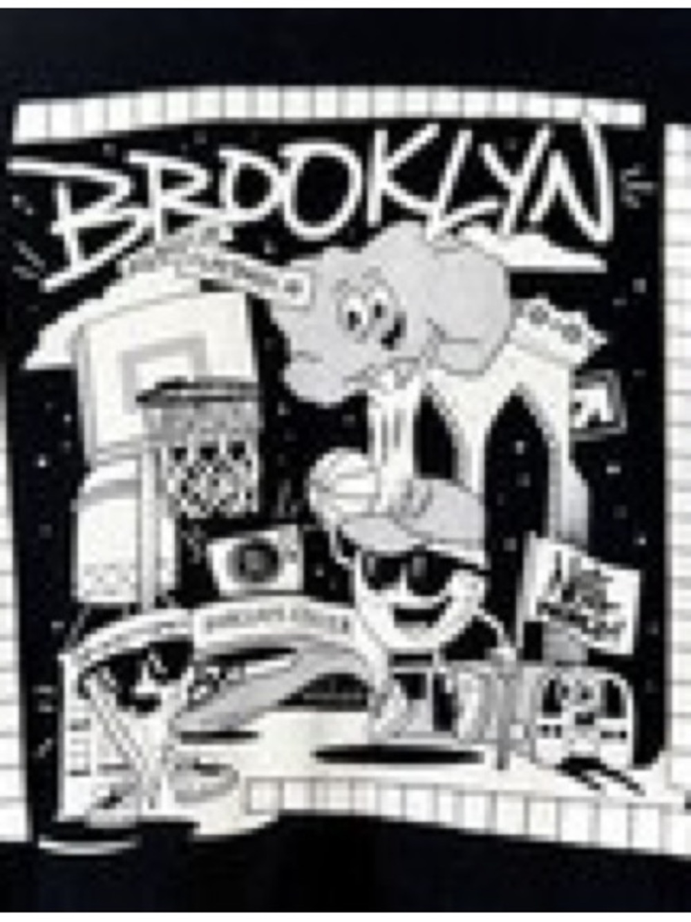 Gildan Brooklyn Nets Black Short Sleeve Tee with White Graphic XS